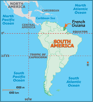 french guiana map south america